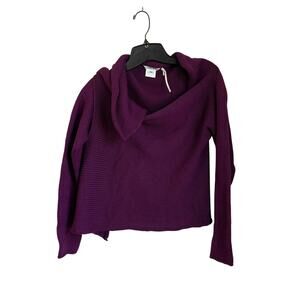Liviana Conti Purple Knitted Wrap Cardigan Sweater Size M